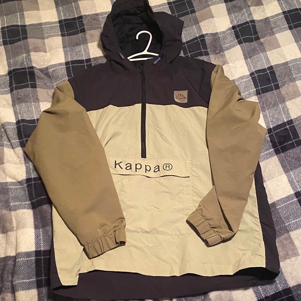 Kappa Olive and Black Hooded Pullover